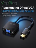 Adaptador de Cable Corto VegGieg HDMI Macho a VGA Hembra, 1080P Full HD, Convertidor de Video Chapado en Oro para Laptop, Monitor Antiguo, Proyector