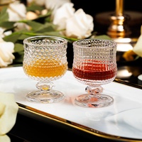 Verres à shot gaufrés de 1,5 oz avec pied, mini-gobelets de dégustation de whisky