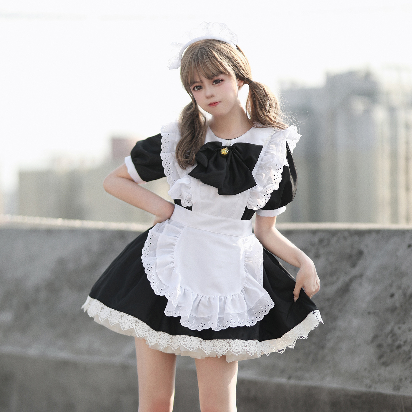 Black Cute Lolita Maid Dress Cosplay Bunny Costume for Women - Sexy Maid  Uniform for Parties and Halloween Events
