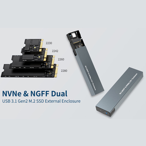SATA NVMe 2 in 1 <span class=keywords><strong>M</strong></span>.2 SSD เคสประเภท C Usb3.1 10Gbps อุปกรณ์อลูมิเนียมฟรี NGFF โปรโตคอลคู่4TB <span class=keywords><strong>M</strong></span>.2 SSD Enclosure - Product Image 5