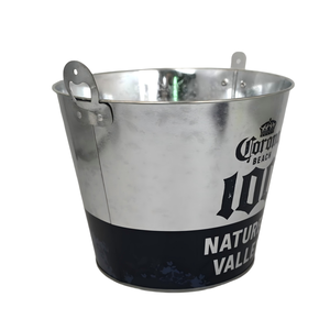 دلو ثلج معدني مجلفن للبيرة بسعات مختلفة (1 لتر، 3 لتر، 5 لتر، 6 لتر، 8 لتر، 10 لتر، 15 لتر، 20 لتر، 30 لتر) بتصميم دائري أو مربع أو بيضاوي مع إمكانية طباعة الشعار حسب الطلب - Product Image 3