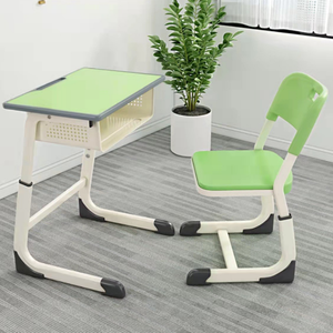 Juego <span class=keywords><strong>de</strong></span> <span class=keywords><strong>Escritorio</strong></span> y Silla <span class=keywords><strong>de</strong></span> Estudio Escolar <span class=keywords><strong>de</strong></span> Metal Moderno a Precio Económico para Niños, Ajustable y Cómodo - Product Image 1