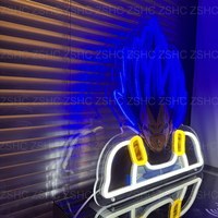 Letrero de Luces Led de Neón de Alta Calidad con Personaje de Anime Dragón, Lámpara de Neón 3D Personalizada de Dibujos Animados para Colgar
