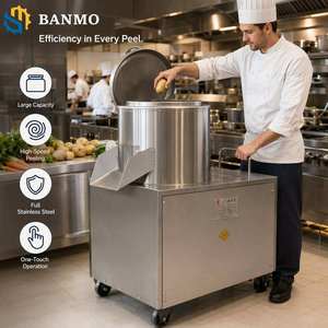 Éplucheuse <span class=keywords><strong>de</strong></span> pommes <span class=keywords><strong>de</strong></span> terre électrique professionnelle BANMO, machine à éplucher les légumes racineux, 1500W 2200W, 100-300kg/h, en acier inoxydable pour la cuisine - Product Image 1