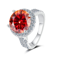 Cincin Moissanite Perak Sterling Terlaris, Sederhana & Mewah dengan Bezel Bulat, Potongan Telur Merpati, Cincin Wanita Super Berkilau.