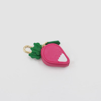 Porte-monnaie léger en alliage métallique étanche, mini sac à clés, pendentif fraise simple et compact, idéal comme cadeau