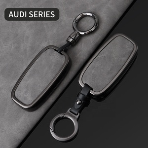 Nouveau produit gris <span class=keywords><strong>double</strong></span> cuir métal pour clés de voiture <span class=keywords><strong>clé</strong></span> de couverture de voiture nouveau design - Product Image 3