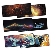 Tapis de souris de jeu Wellux populaire à motif de dessin animé, écologique, avec logo personnalisé par sublimation, résistant à l'eau, anti-rayures, en matériau gris transparent