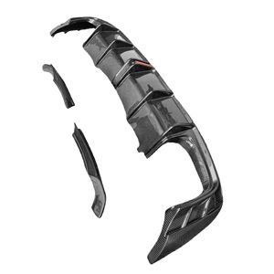 3 pièces de pare-chocs de voiture en fibre de carbone, lèvre avant, diffuseur de pare-chocs arrière avec éclairage LED, spoiler pour <span class=keywords><strong>Audi</strong></span> A4 B10 Sports 2021+ A4 Diffuser - Product Image 5