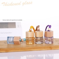 Diffuseur d'huiles essentielles carré de 6 ml, flacon de parfum pour voiture avec clips, flacon vide pour aromathérapie, diffuseur d'air frais pour voiture, flacon en verre
