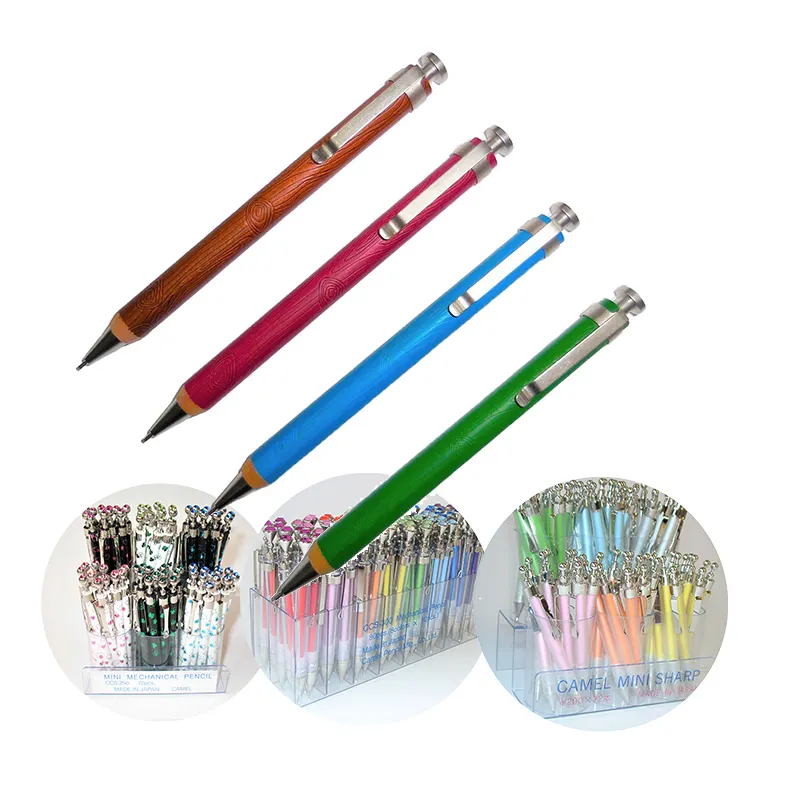 Japan item school office black lead color branded metal mechanical pencil