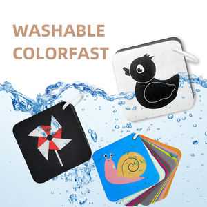 Tarjetas de Estimulación Visual para Bebés, de Fieltro, Blanco y Negro, Tarjetas de Aprendizaje de Alto Contraste para Bebés de 0 a 24 Meses - Product Image 4