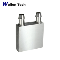 Plaque de refroidissement liquide en aluminium Wellentech 60*60*15mm, bloc de refroidissement par eau à montage en surface pour appareils de beauté et applications semi-conductrices