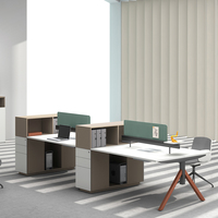 Bureau de travail modulaire extensible moderne pour 6 personnes, mobilier en bois pour espace ouvert et coworking, idéal pour le personnel de bureau