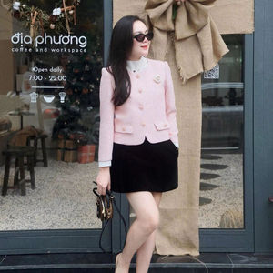 Chaqueta de Tweed de Alta Calidad para Mujer, Hecha en Vietnam, Antiarrugas, Estilo Elegante, Cuello Redondo, Tipo de Tela Tweed, Servicio OEM - Product Image 1