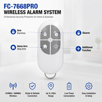 Kunci Remote Kontrol Alarm Nirkabel untuk Sistem Keamanan FC 7668PRO Tombol Panik Aktifkan/Matikan Aksesori Keamanan Rumah Pintar