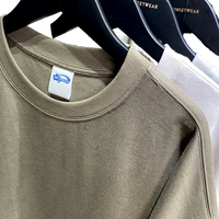 T-shirts surdimensionnés pour hommes en coton 100% de haute qualité, personnalisables avec logo, tricotés, écologiques, respirants et épais, vente en gros