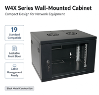 Armoire serveur murale 9U de 450 mm de profondeur, rack réseau informatique, porte en verre standard, pour équipement informatique 19 pouces
