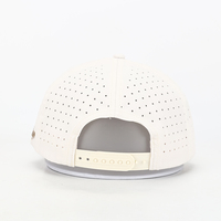 Casquette de baseball à logo personnalisé en gros pour hommes, casquette à 5 panneaux, visière plate, broderie 3D, blanche