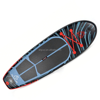 Planche de paddle gonflable SEAPLUS robuste en EVA/PVC avec système à 3 ailerons, design portable et sac de transport