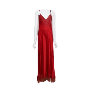 Bretelle di fabbrica abito da sera da donna abito da sera da Club per ragazze abbigliamento da festa in raso 100% di seta Sexy abito sottoveste <span class=keywords><strong>con</strong></span> pizzo - Product Image 1