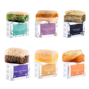 Savon en fibre <span class=keywords><strong>de</strong></span> luffa hydratant fait à la main naturel véritable <span class=keywords><strong>lait</strong></span> d'ânesse et miel pour le corps - Product Image 1