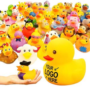 Canard en caoutchouc jaune couineur de 2 pouces, personnalisable avec logo, design varié, en vrac, prix promotionnel - Product Image 1