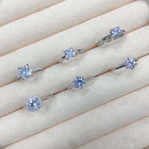 क्यूक्स कस्टम लक्जरी अच्छे गहने 925 चांदी की सफेद जिरकॉन छल्ले महिला पार्टी शादी बैंड उपहार - Product Image 4