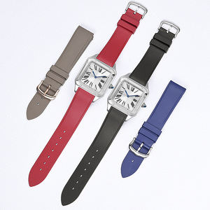 Offre Spéciale Bracelets de montre en caoutchouc FKM pour Santo-s <span class=keywords><strong>Dumont</strong></span> Bracelet en caoutchouc de silicone respirant à dégagement rapide en 15.5mm 17.5mm - Product Image 1