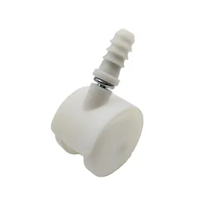 Trắng PP nhựa xoay Caster 1.5 inch Threaded nhựa đồ nội thất bánh