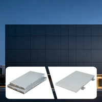 Façade de tour de bureaux en zone commerciale centrale, revêtement extérieur brillant en PVDF, panneau en aluminium alvéolaire pour mur de façade