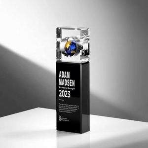Guangzhou Custom K9 Crystal <b>Marble</b> Earth Trophies UV <b>Glass</b> Awards Souvenir Gift Personalized Events Laser Engraving Decor - Product Image 1