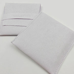 Sac d'emballage pour bijoux de luxe portable en microfibre avec logo personnalisé, pochette en daim avec rabat, mini enveloppe cadeau personnalisée INFFY - Product Image 4
