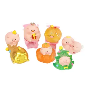 Caja ciega juguetes figuras venta al por mayor dibujos animados lindo cerdo pato escritorio resina muñeca ornamento regalo
