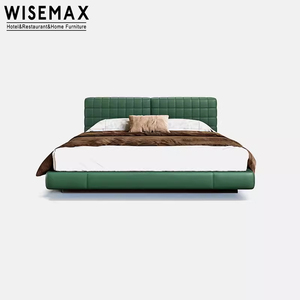 Wisemax เตียงไม้เนื้อทรายสีดำมีความยืดหยุ่นสูงผ้าฟองน้ำเหล็กขึ้นโฮลเตอร์