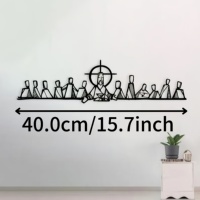 Arte de Pared Metálico de la Última Cena, Decoración Religiosa Cristiana para el Hogar, Diseño Minimalista de Silueta Negra, Perfecto para Decoración del Hogar