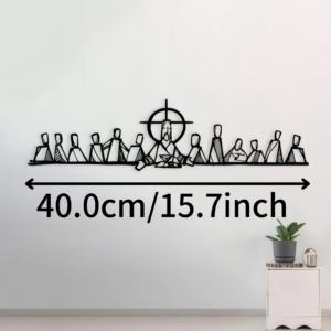 1 pièce, art mural en métal, <span class=keywords><strong>La</strong></span> Cène, décoration religieuse chrétienne pour <span class=keywords><strong>la</strong></span> maison, design minimaliste, silhouette noire, parfait pour <span class=keywords><strong>la</strong></span> décoration intérieure - Product Image 3