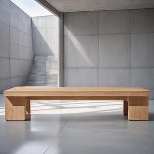 Mesa de Jardín para Exteriores, Mesa de Café de Madera Maciza para Patio, Mesa Rectangular Personalizada para Exteriores - Product Image 2