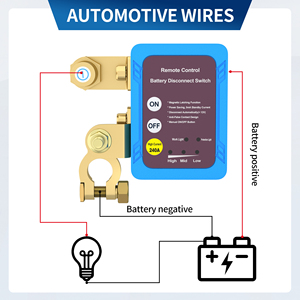 240A batteria telecomando scollegamento colore blu Kill Switch batteria interruzione interruttore relè telecomando con 2 chiavi per camion - Product Image 3
