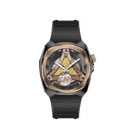 Montre mécanique automatique squelette de luxe en édition limitée, boîtier en acier inoxydable, bracelet en caoutchouc sport, montre personnalisée pour homme