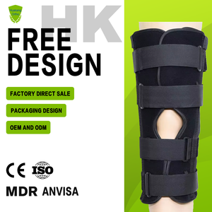 <span class=keywords><strong>Attelle</strong></span> de <span class=keywords><strong>genou</strong></span> post-chirurgicale avec 3 attelles en aluminium et système multi-sangles - Product Image 1