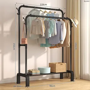 Armario con Estantes, Perchero Metálico de Doble Barra y Zapatero, Organizador de Almacenamiento Moderno para Sala de Estar - Product Image 4