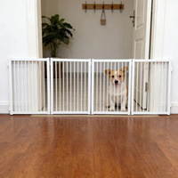 Valla de seguridad plegable de acero para mascotas, puerta doble de 360 grados, barrera para animales para el hogar, escalera, puerta de seguridad para perros y gatos, para exteriores