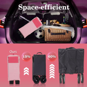 Carrinho dobrável de fábrica com capacidade de carga de 330 lb. Carrinho de jardim multiuso dobrável com rodas grandes para praia todo-o-terreno - Product Image 4