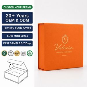 Boîte d'emballage de luxe personnalisée, boîte cadeau en carton pliable magnétique pour bijoux de mariage, cosmétiques - Product Image 1
