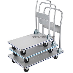 Einarmiger Aluminium-Klappwagen mit 180 kg Tragkraft, 350 kg Kapazität, 4 Zoll Nicht-Markierende Polyurethan-Rollen, Handwagen - Product Image 3