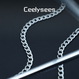 Kalung <span class=keywords><strong>Titanium</strong></span> Cuban Link Gaya Hip-Hop Trendi Serbaguna Nuansa Premium Minimalis Rantai Tulang Selangka Unisex - Product Image 3