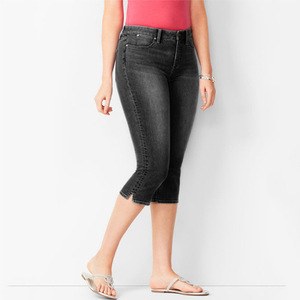 Pantalones Capri de Mezclilla Elástica de Cintura Media para Mujer, de Alta Calidad, Estilizan y Favorecen la Figura - Product Image 2
