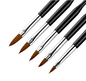 Pinceau à ongles à manche noir pour transfert de feuille, différentes tailles, poils en nylon, outil de peinture pour nail art, pinceaux de manucure pour salon - Product Image 6