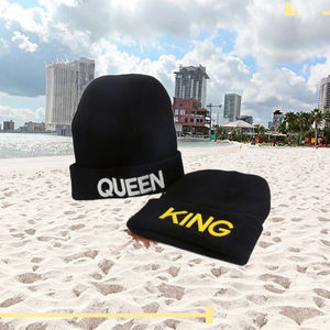 หมวกไหมพรมลายทางฤดูหนาว 2020010146 สำหรับผู้หญิงและผู้ชาย พร้อมกระดุม ปรับแต่งการปักและพิมพ์ลายแบบระเหิด สำหรับใช้งานกลางแจ้ง - Product Image 3